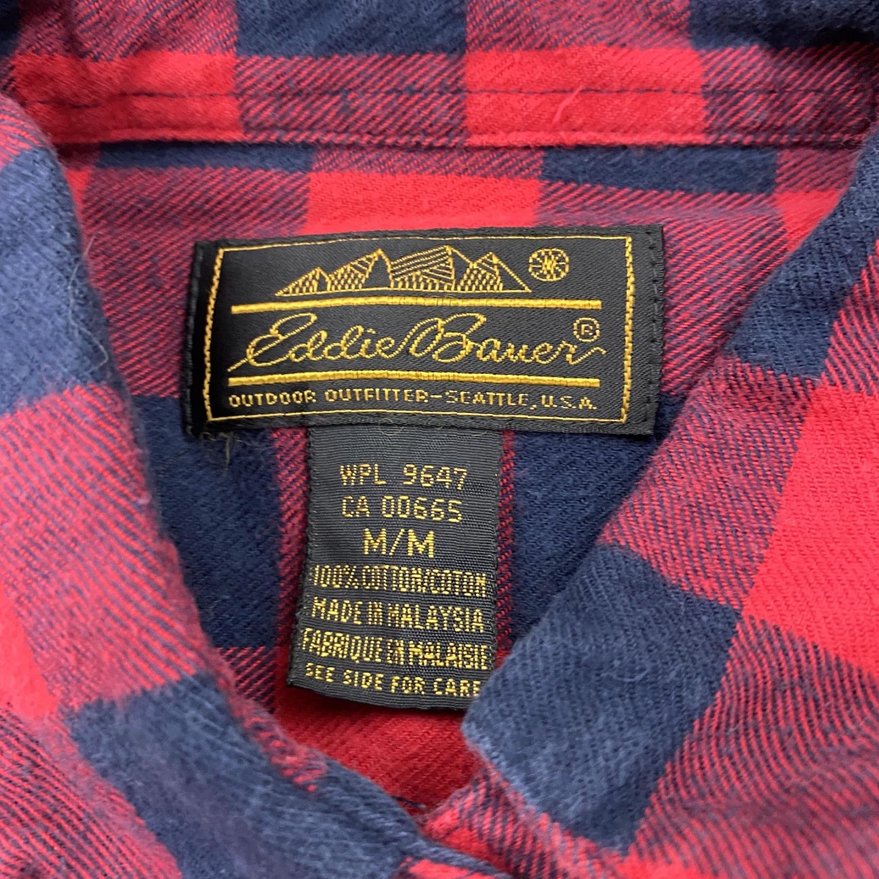 Eddie Bauer VINTAGE Eddie Bauer Shirt Mens Medium Red Blue Buffalo Plaid Flannel Cotton Button-Up Casual Mens Size US M / EU 48-50 / 2 - 5 Thumbnail