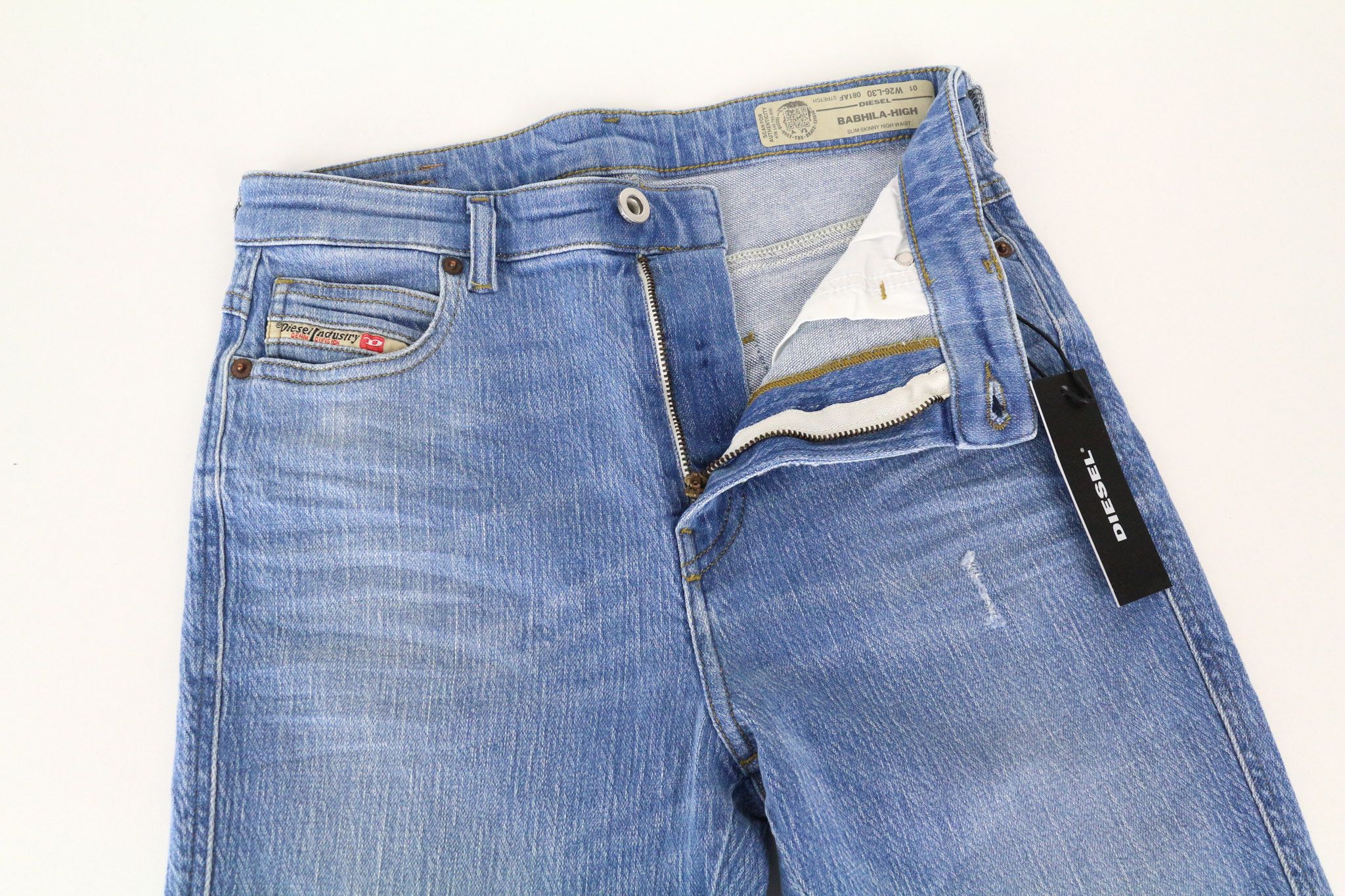 Diesel BABHILA-HIGH 081AF W26/L30 Blue Stretch Jeans 71550 Size 26" / US 2 / IT 38 - 3 Thumbnail