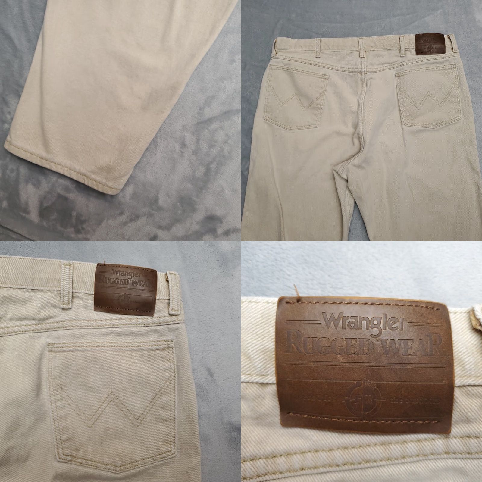 Wrangler VINTAGE Wrangler Jeans Men 40x30 Beige Denim Twill Rugged Wear Work Pant Made in USA Size US 40 / EU 56 - 8 Thumbnail