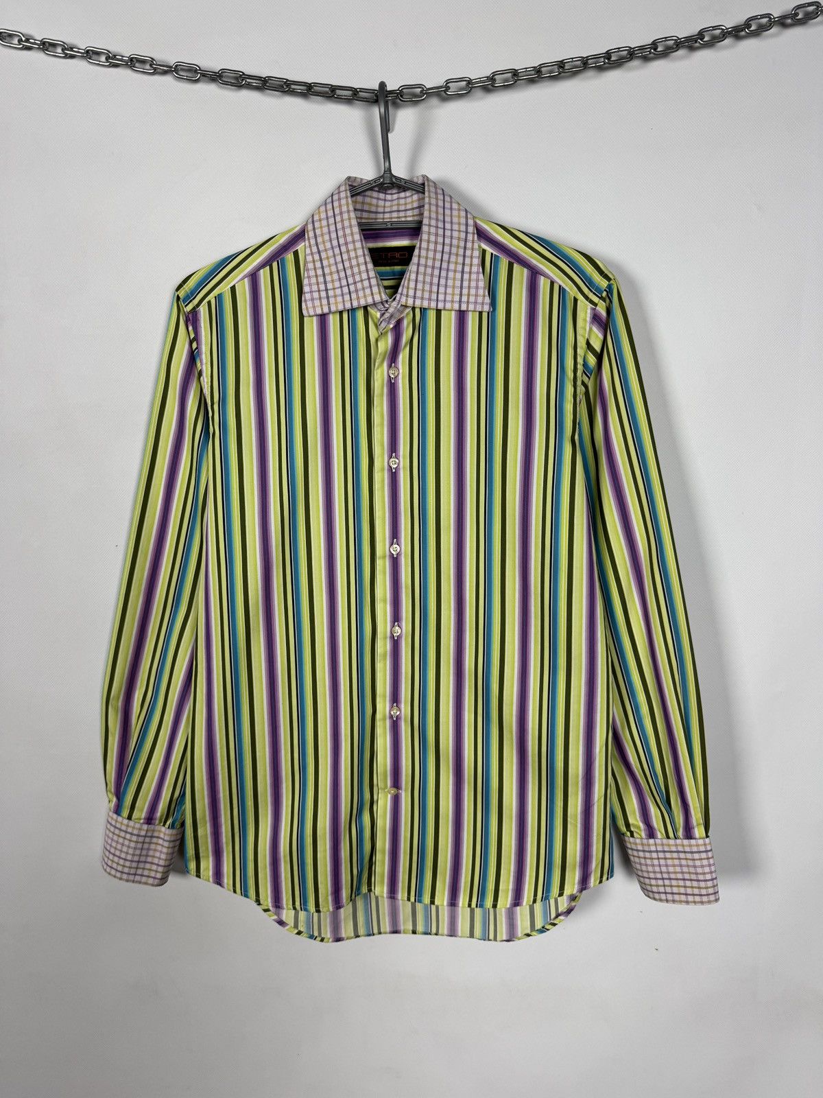 Etro ETRO Milano Long Sleeve Striped Shirt Made in Italy Size 38 Size US L / EU 52-54 / 3 - 1 Thumbnail