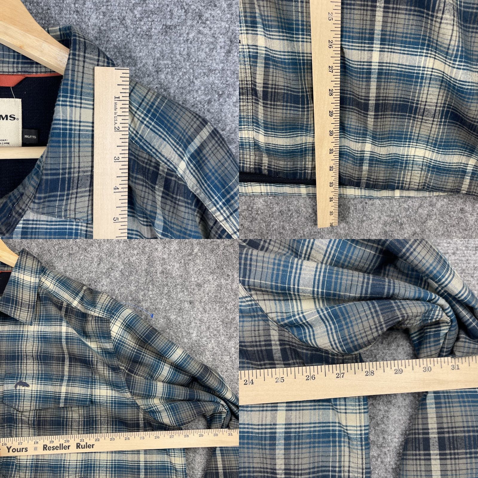 Vintage Simms Fishing Shirt Mens 2XL Flannel Plaid Thermal Waffle Lined Shacket Button Size US XXL / EU 58 / 5 - 8 Thumbnail