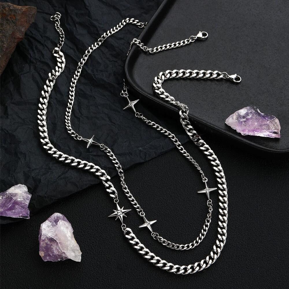 VIBE Double-Layer Star Cross Necklace Size ONE SIZE - 4 Thumbnail