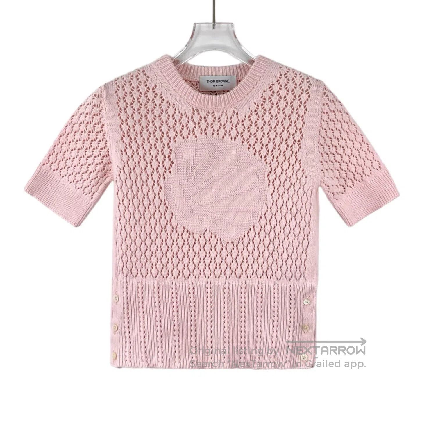 Thom Browne Thom Browne Light Pink Shell Embroidery Cotton Cutout Roun Size M / US 6-8 / IT 42-44 - 1 Thumbnail