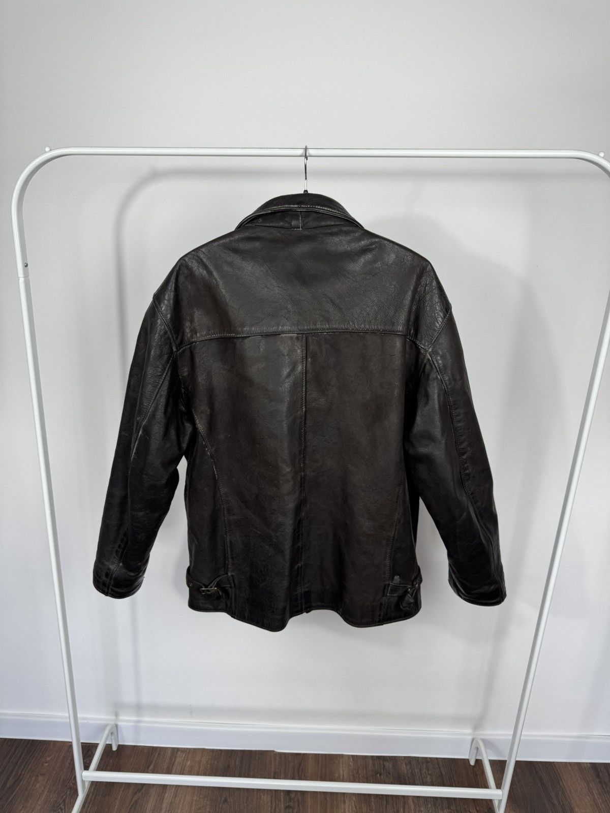 Leather Vintage Heavy Distressed Leather Jacket Brown Zip Biker Men Size US XL / EU 56 / 4 - 13 Thumbnail
