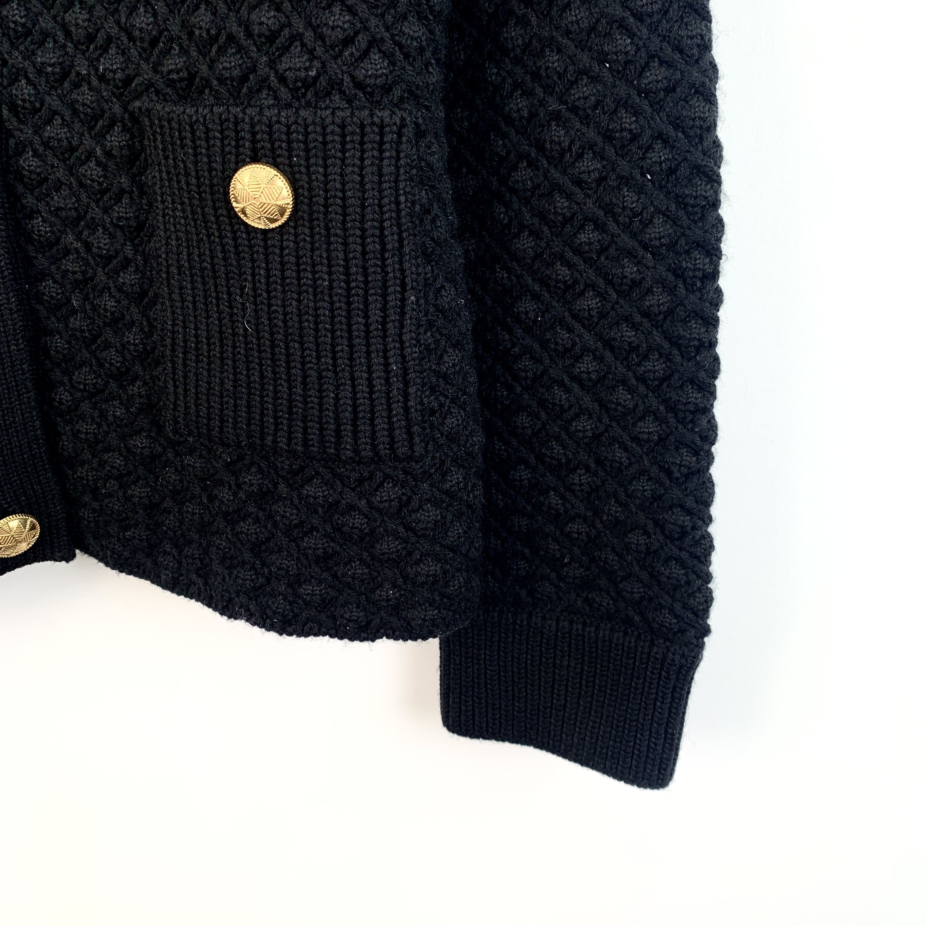 Dior Christian Dior Black Wool Cardigan with Gold Buttons (36 XS) Size XS / US 0-2 / IT 36-38 - 6 Thumbnail