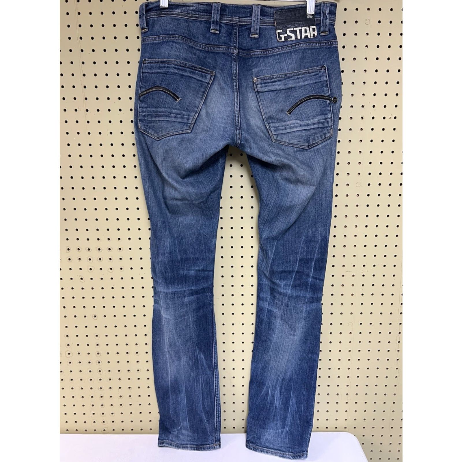 G-Star VINTAGE G-Star Jeans - Denim Low 32x34 Button Fly - 32/34 Inseam - Blue - Regular - Mens - Straight - Stars - 01 Raw Fade Size US 32 / EU 48 - 2 Thumbnail