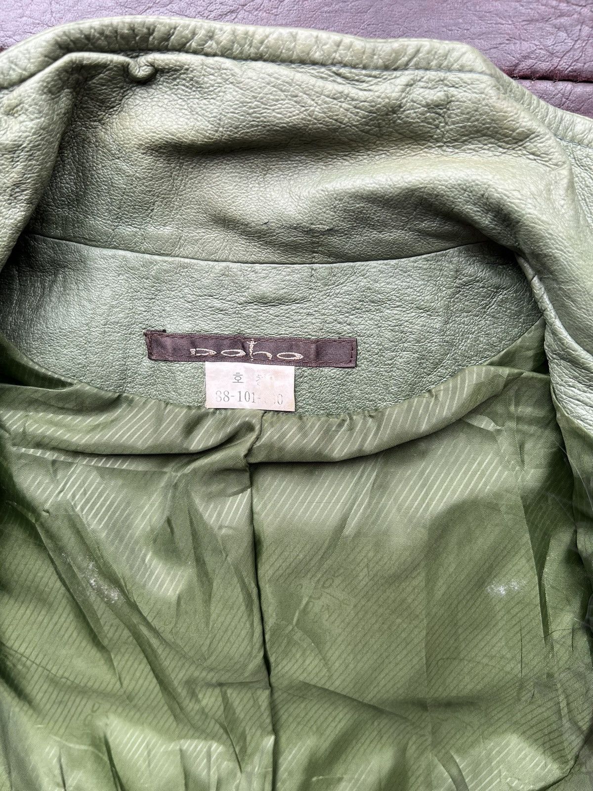 Japanese Brand DOHO vintage dark green leather jacket 💚 Size S / US 4 / IT 40 - 9 Thumbnail