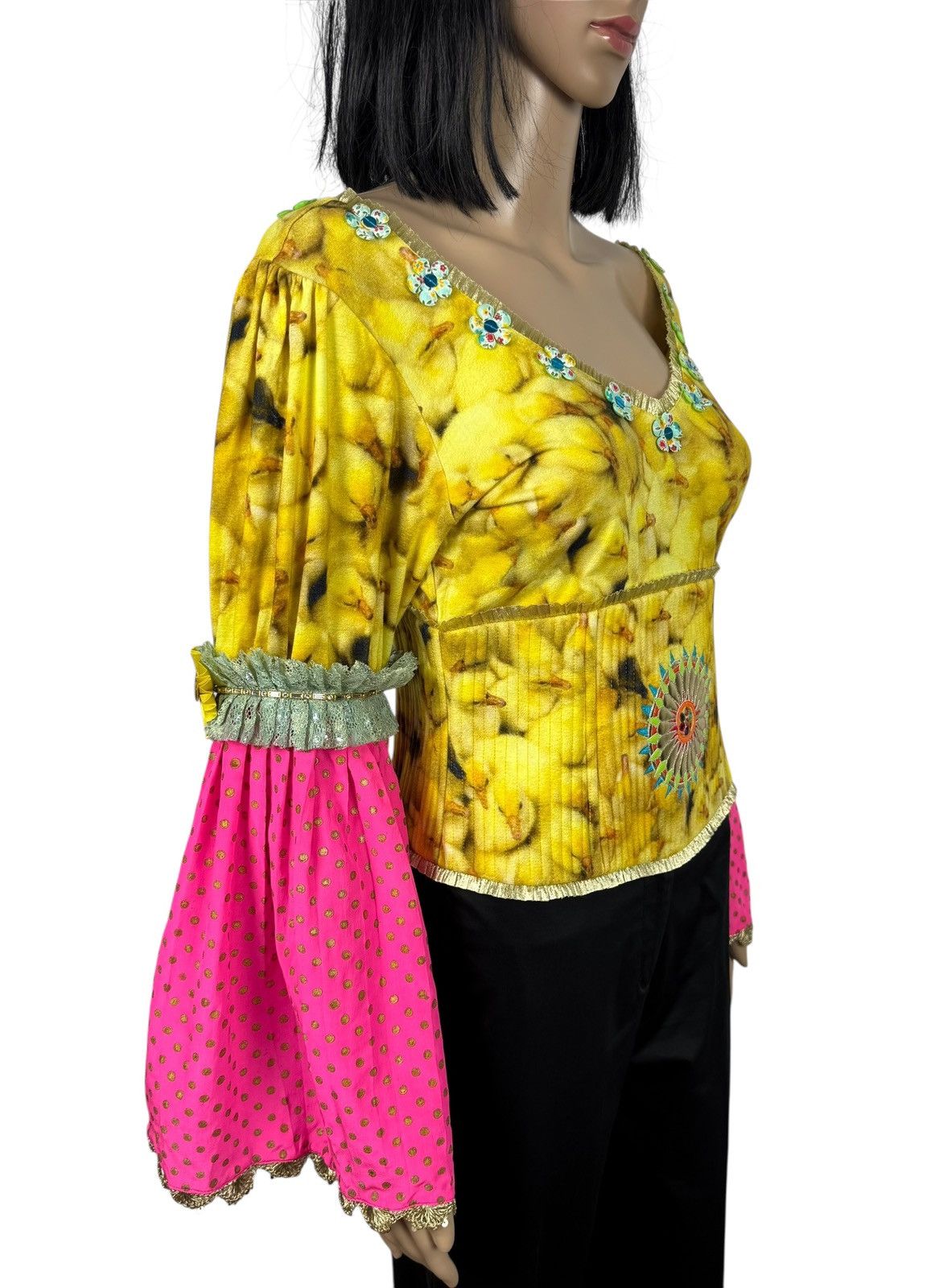 Manish Arora Manish Arora Silk Viscose Blouse Printed Baloon Sleev size L Size L / US 10 / IT 46 - 4 Thumbnail