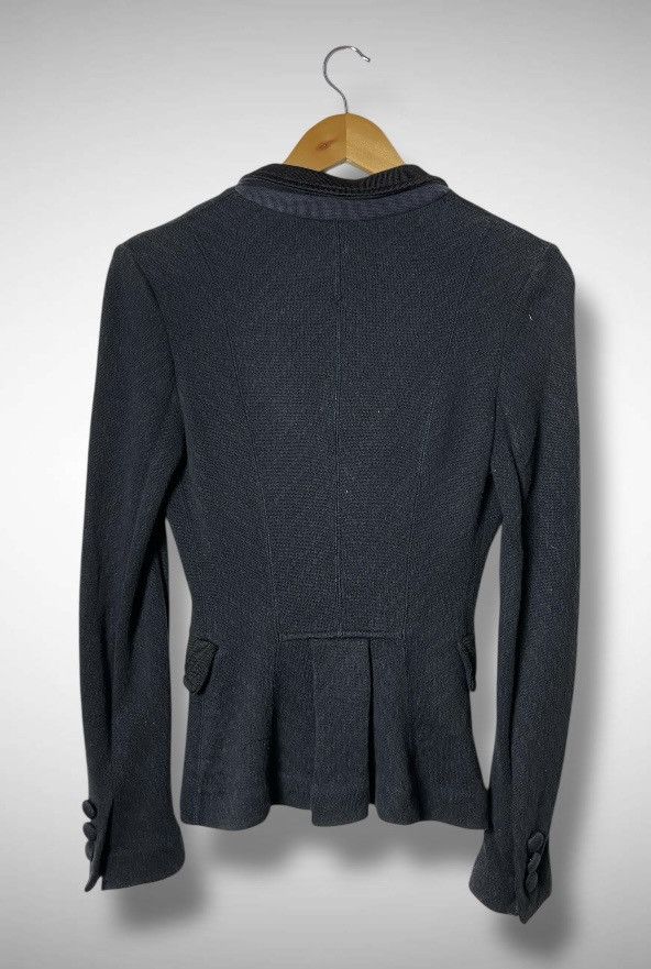 Emporio Armani Emperio Armani Knit Blazer Contrast Collar & Peplum Balck Size S / US 4 / IT 40 - 2 Thumbnail