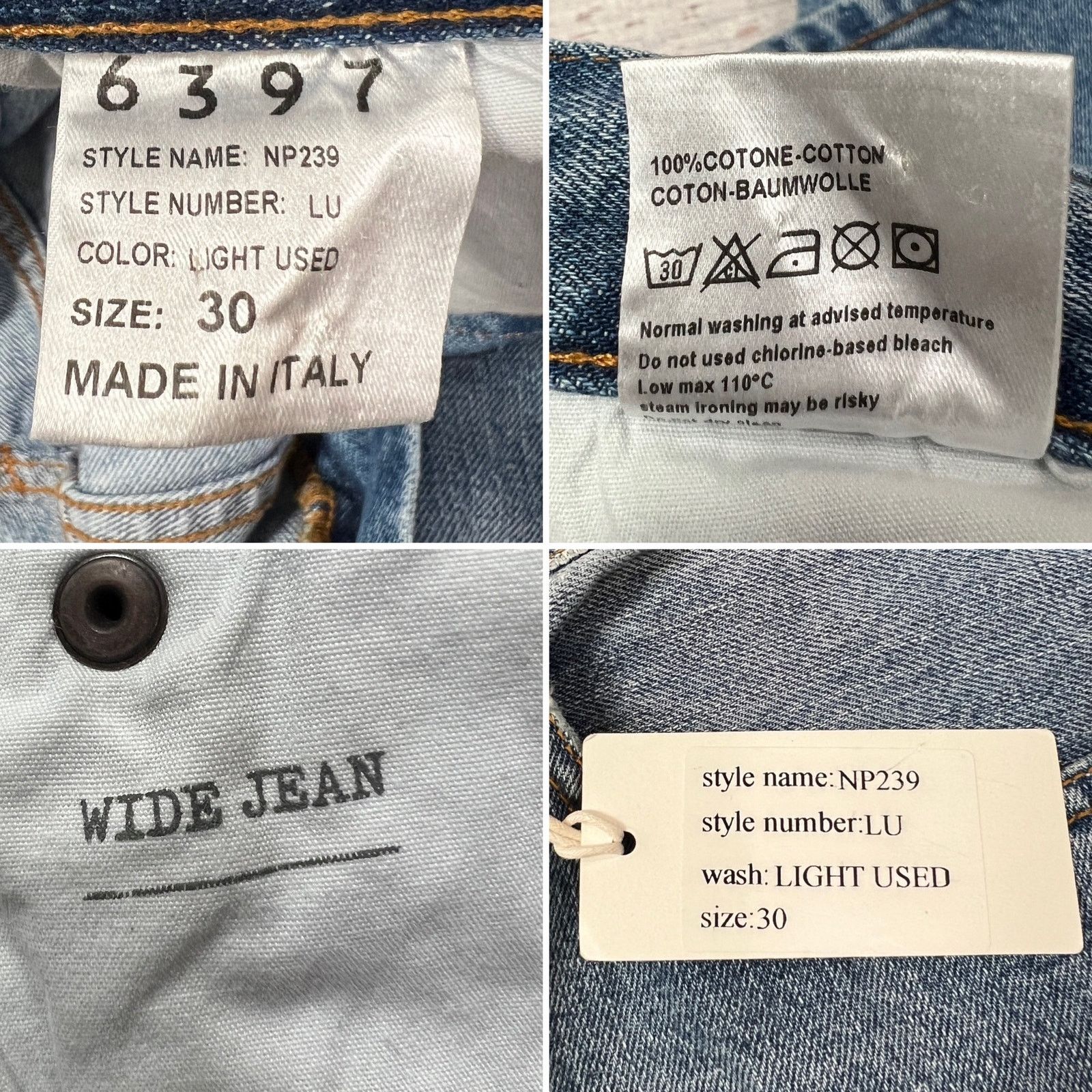 6397 6397 Wide Leg High Rise Jeans Light Blue NP239 Size 30 Size 30" / US 8 / IT 44 - 3 Thumbnail