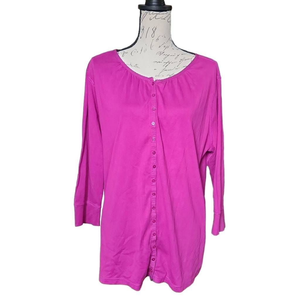 Eddie Bauer Eddie Bauer Ladies Size XXL Purple Lightweight Button Down C Size XXL / US 16-18 / IT 52-54 - 1 Thumbnail