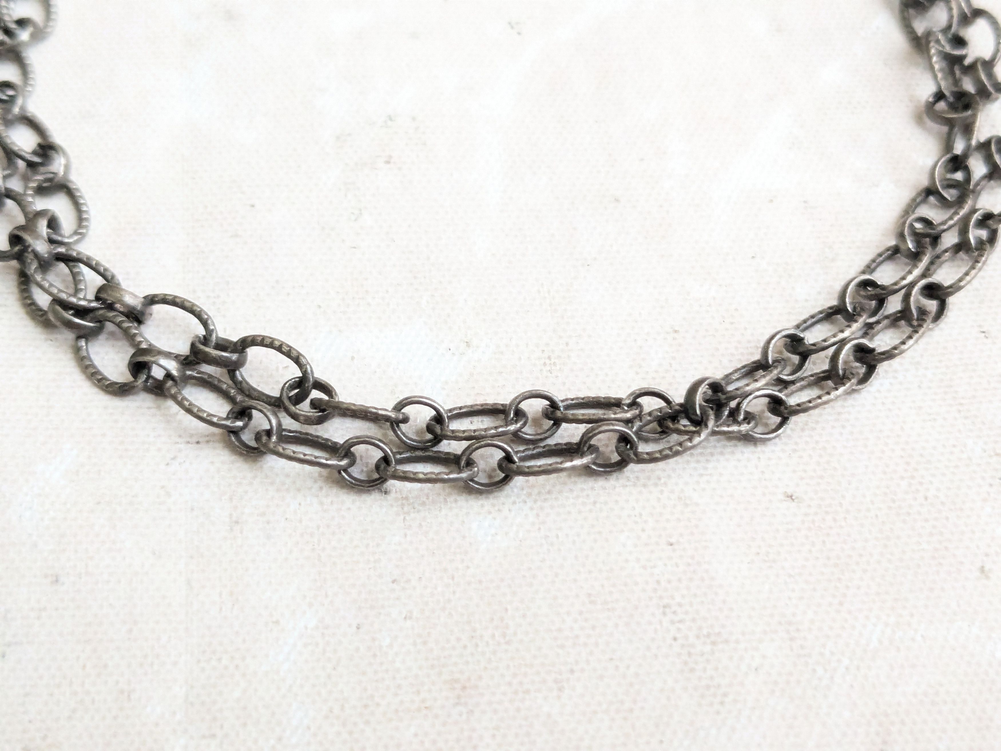 Jewelry Vintage Sterling Silver Oval Necklace 21" Size ONE SIZE - 3 Thumbnail