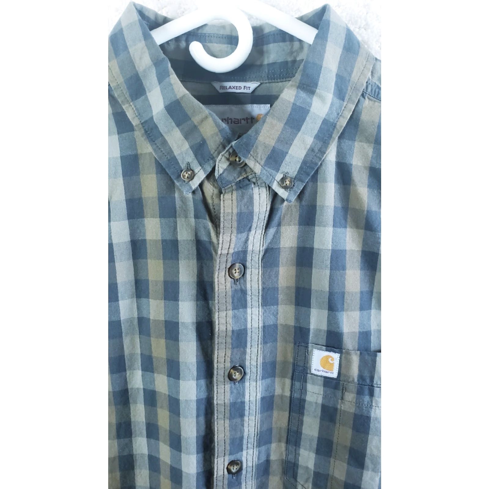 Carhartt VINTAGE Carhartt Shirt Brown Plaid Long Sleeve Button-Down Large Tall Mens Size US L / EU 52-54 / 3 - 2 Thumbnail