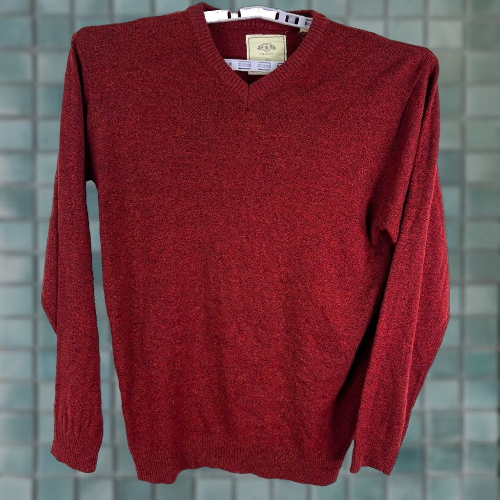 Vintage VINTAGE not applicable; PJ MARK NY V Neck Acrylic Pullover Sweater Mens XL Heather Maroon NWT Size US XL / EU 56 / 4 - 1 Thumbnail