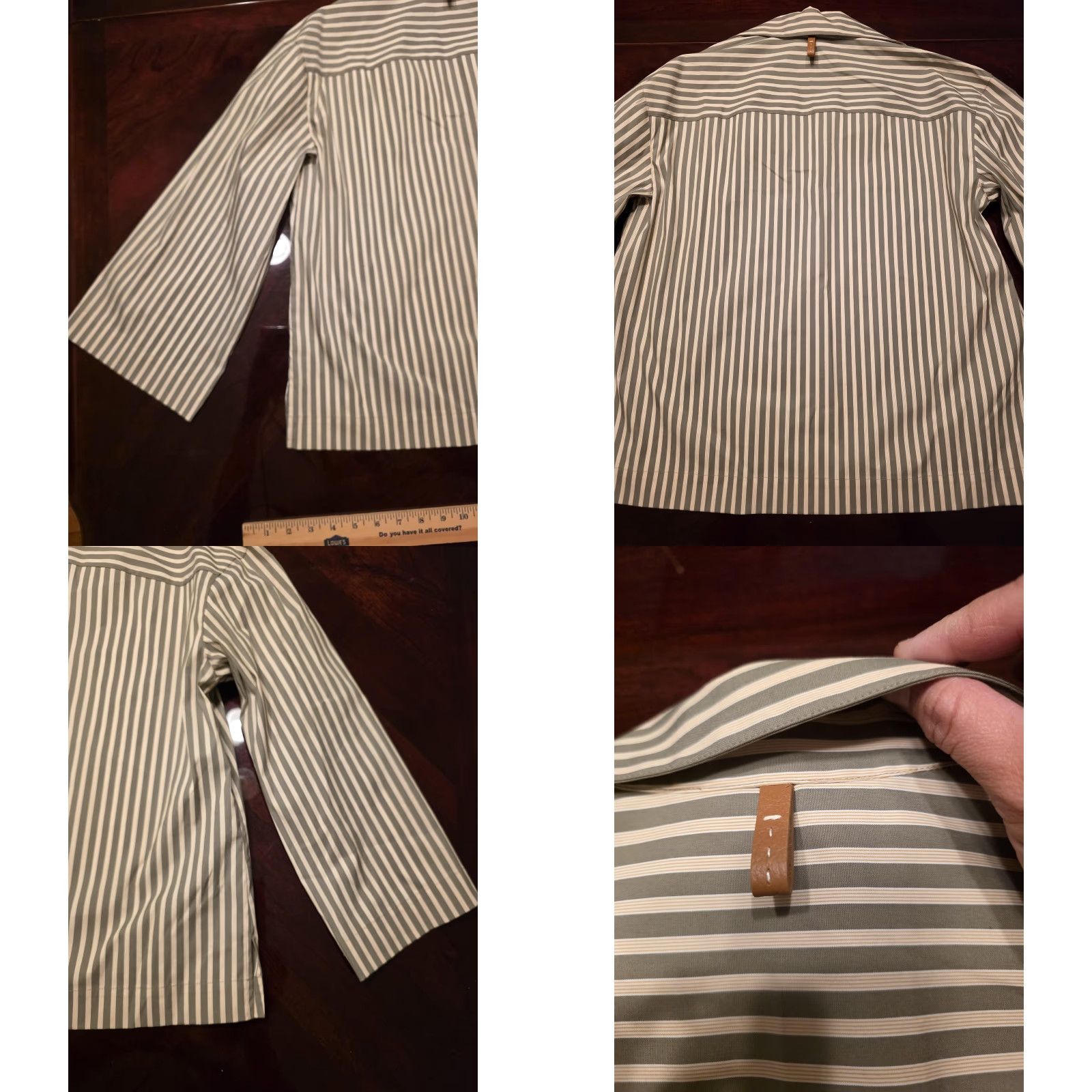 Vintage Lafayette 148 New York Blouse Womens S Gray Striped Collared Pullover Top Size S / US 4 / IT 40 - 9 Thumbnail