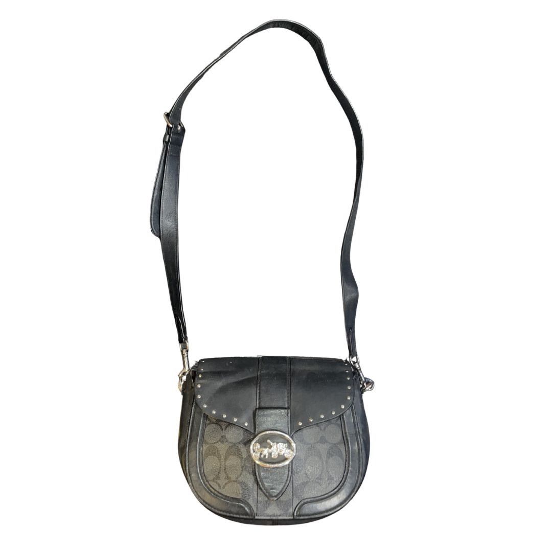 Coach Georgie Studded Leather Saddle Bag Adjustable Crossbody Size ONE SIZE - 1 Thumbnail