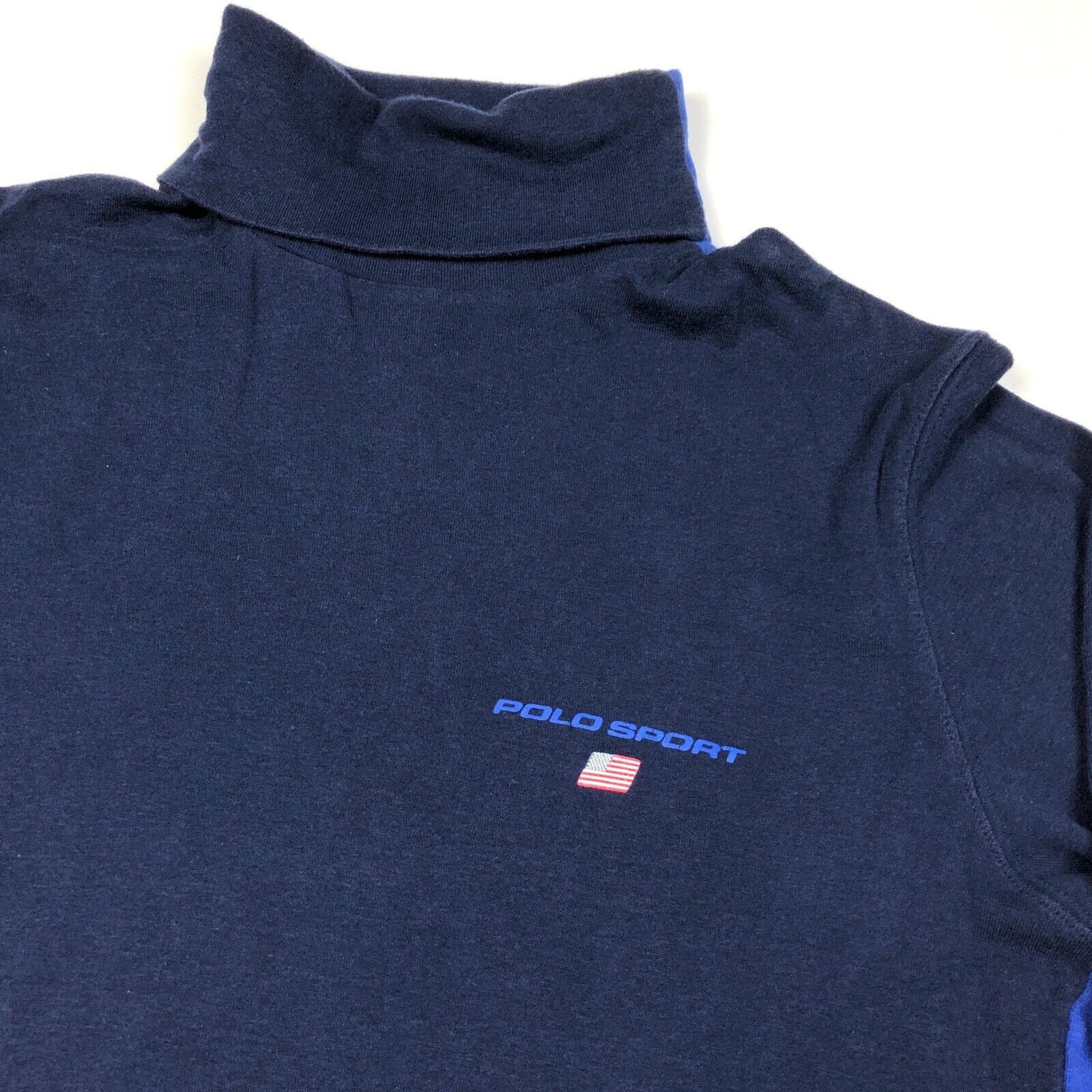 Polo Ralph Lauren Vintage 90s Polo Sport Ralph Lauren Navy Turtle Neck Shirt Size US M / EU 48-50 / 2 - 2 Thumbnail