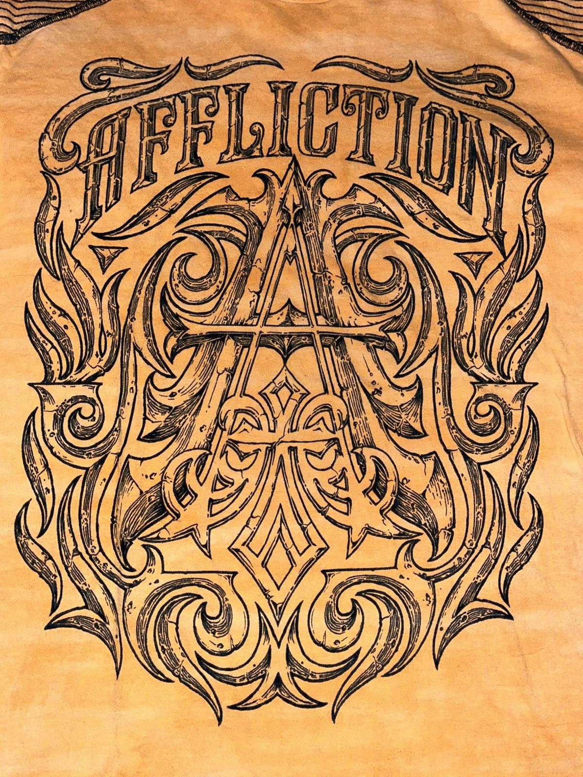 Affliction Crazy Y2K Grunge Goth Faded Baggy Skater Contrast Stitch Tee Size US L / EU 52-54 / 3 - 2 Thumbnail