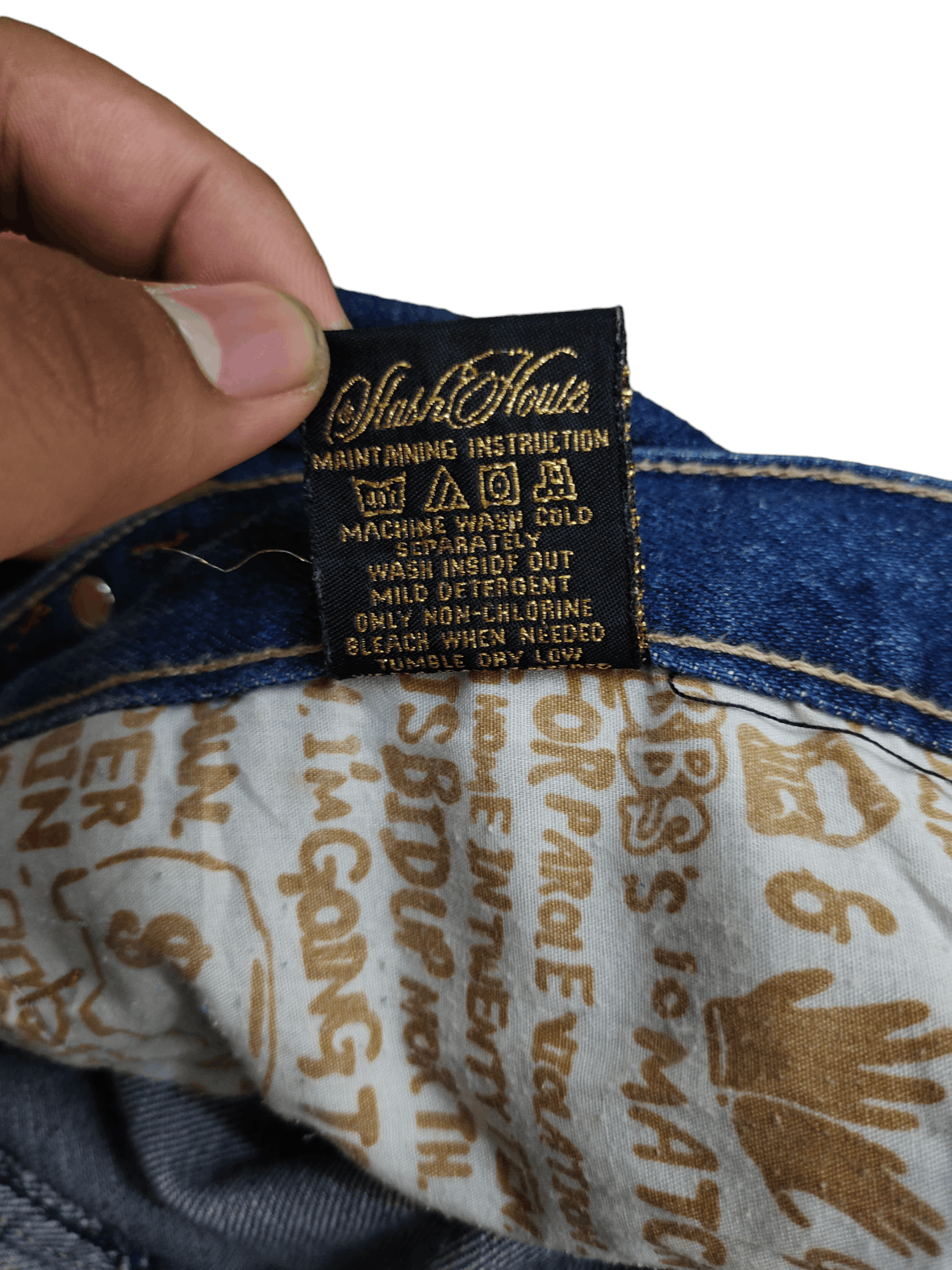 Kapital Stash House Skull Dollar Patch Denim Wide Leg Baggy Jeans Size US 37 - 19 Thumbnail