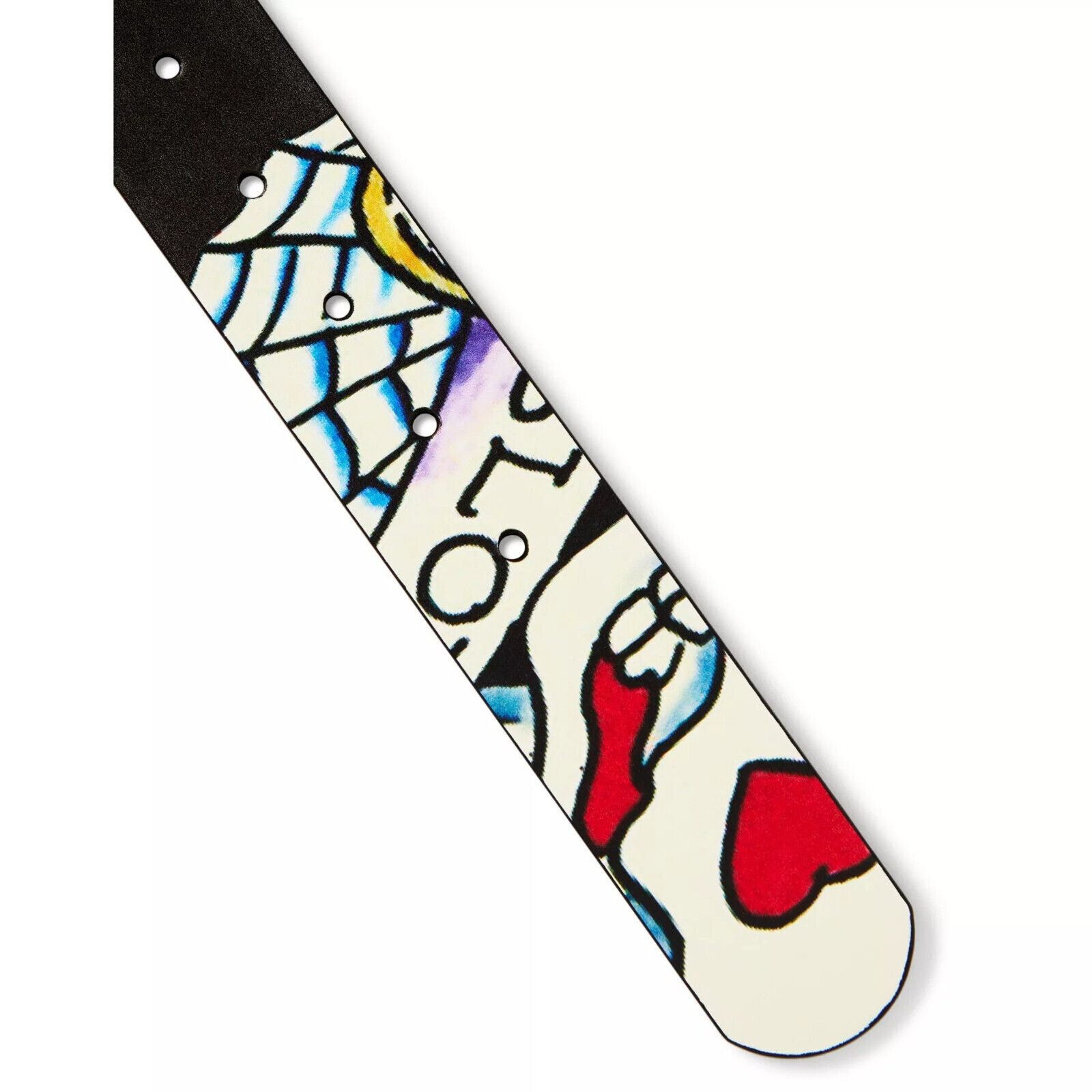 Ed Hardy Ed Hardy Men Skull in Love Print Black Belt With Rivet Studs Size 38 - 4 Thumbnail