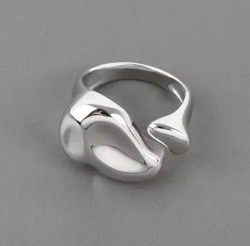 Ring Of Fire Minimalistic Silver Ring Size ONE SIZE - 1 Thumbnail