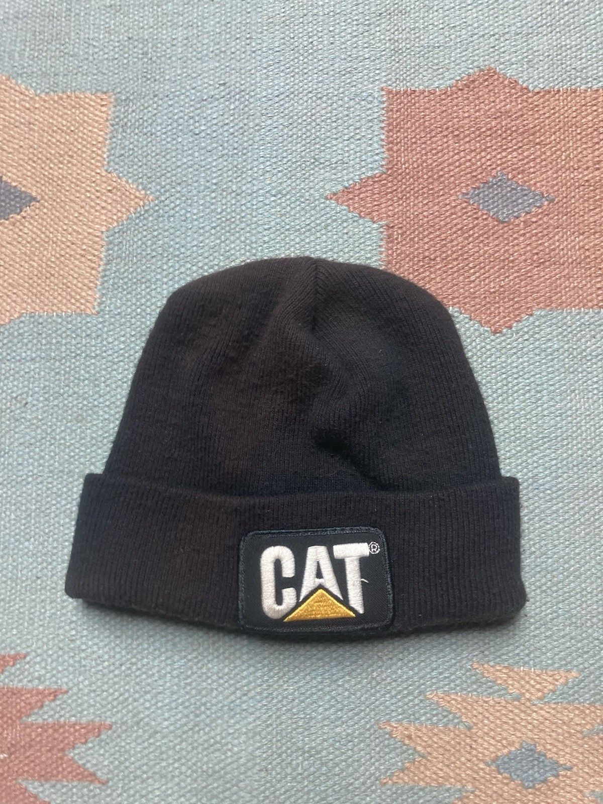 Vintage Vtg knit beanie winter hat caterpillar cat equipment Tonkin Size ONE SIZE - 2 Thumbnail