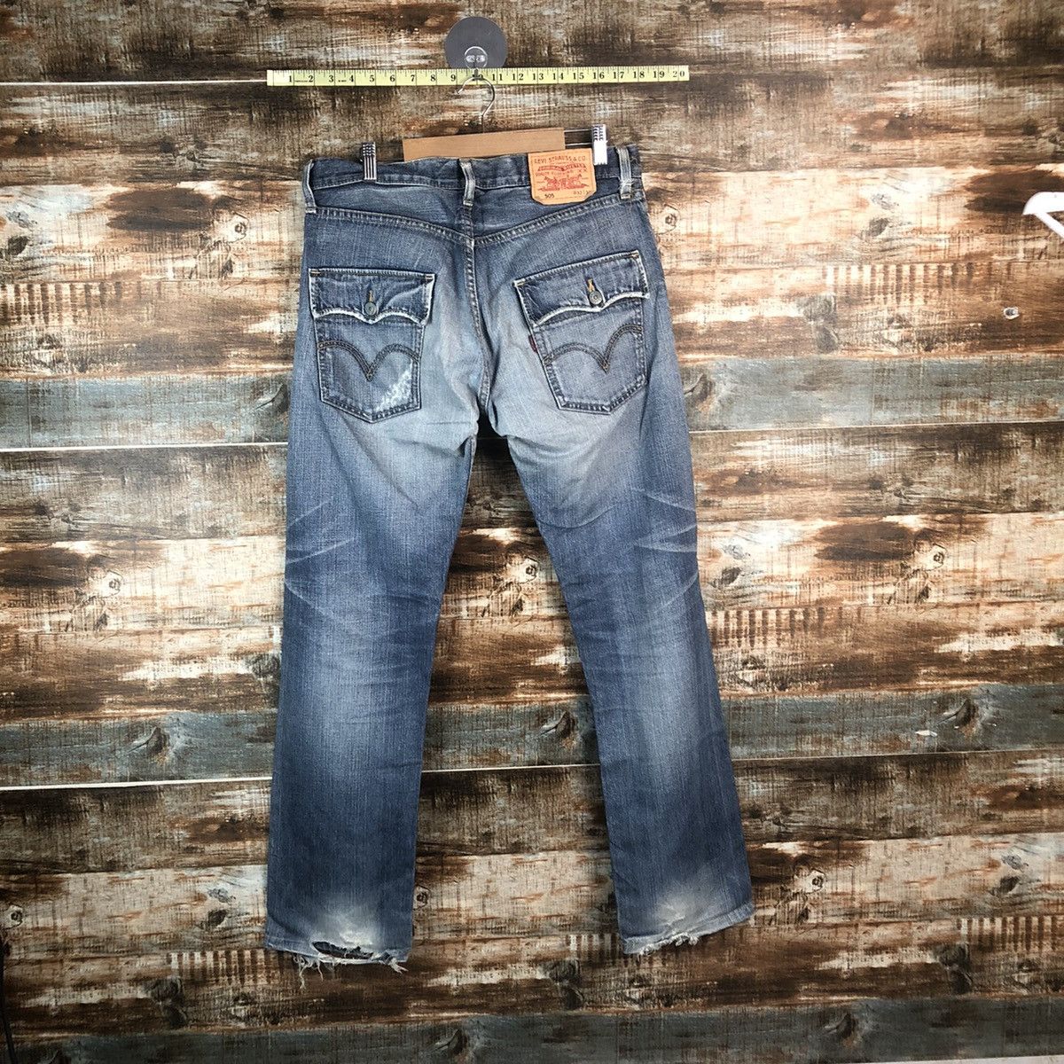 Levi's DL Levis 505 Blue Distressed Denim Pants #C299 Size US 32 / EU 48 - 14 Thumbnail