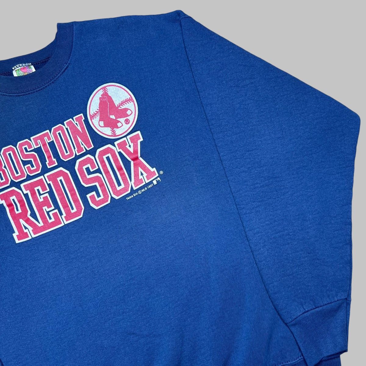 MLB × Vintage 1997 MLB Boston Red Socks 3D Spell Out Pullover Sweatshirt Size US XL / EU 56 / 4 - 13 Thumbnail
