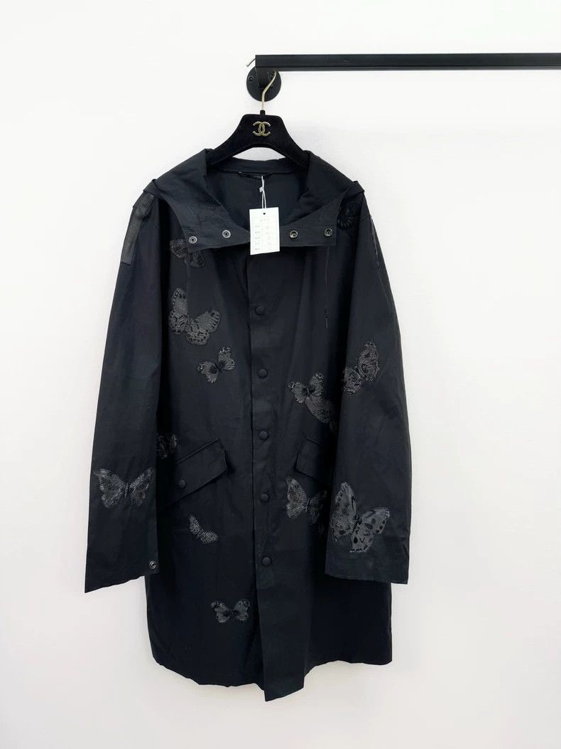 Valentino Valentino Black butterfly embroidered trench coat jacket Size M / US 6-8 / IT 42-44 - 1 Thumbnail