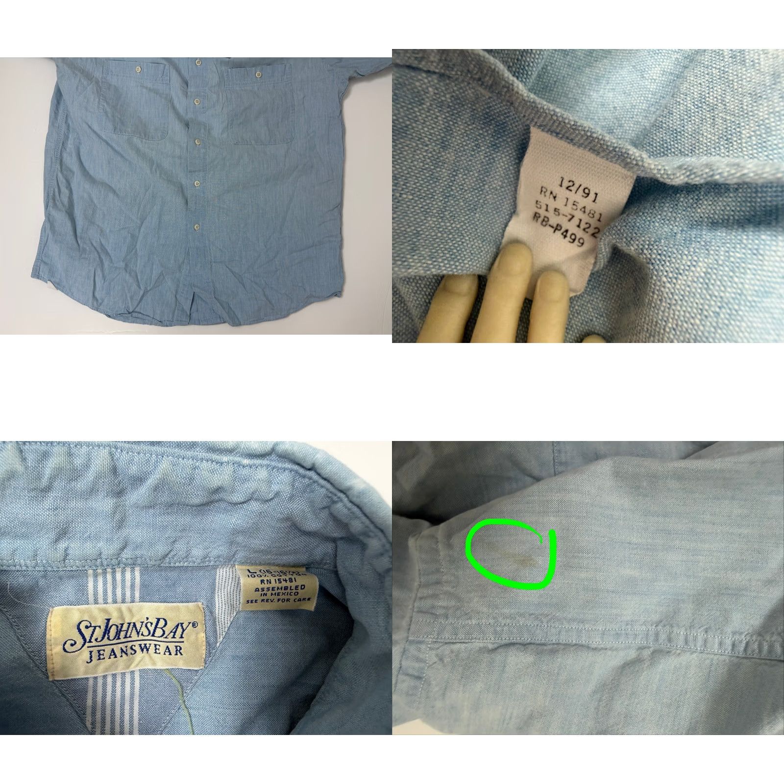 Vintage VINTAGE 90s St. John's Bay Shirt Men Large Button Up Casual Travel Blue Size US L / EU 52-54 / 3 - 9 Thumbnail