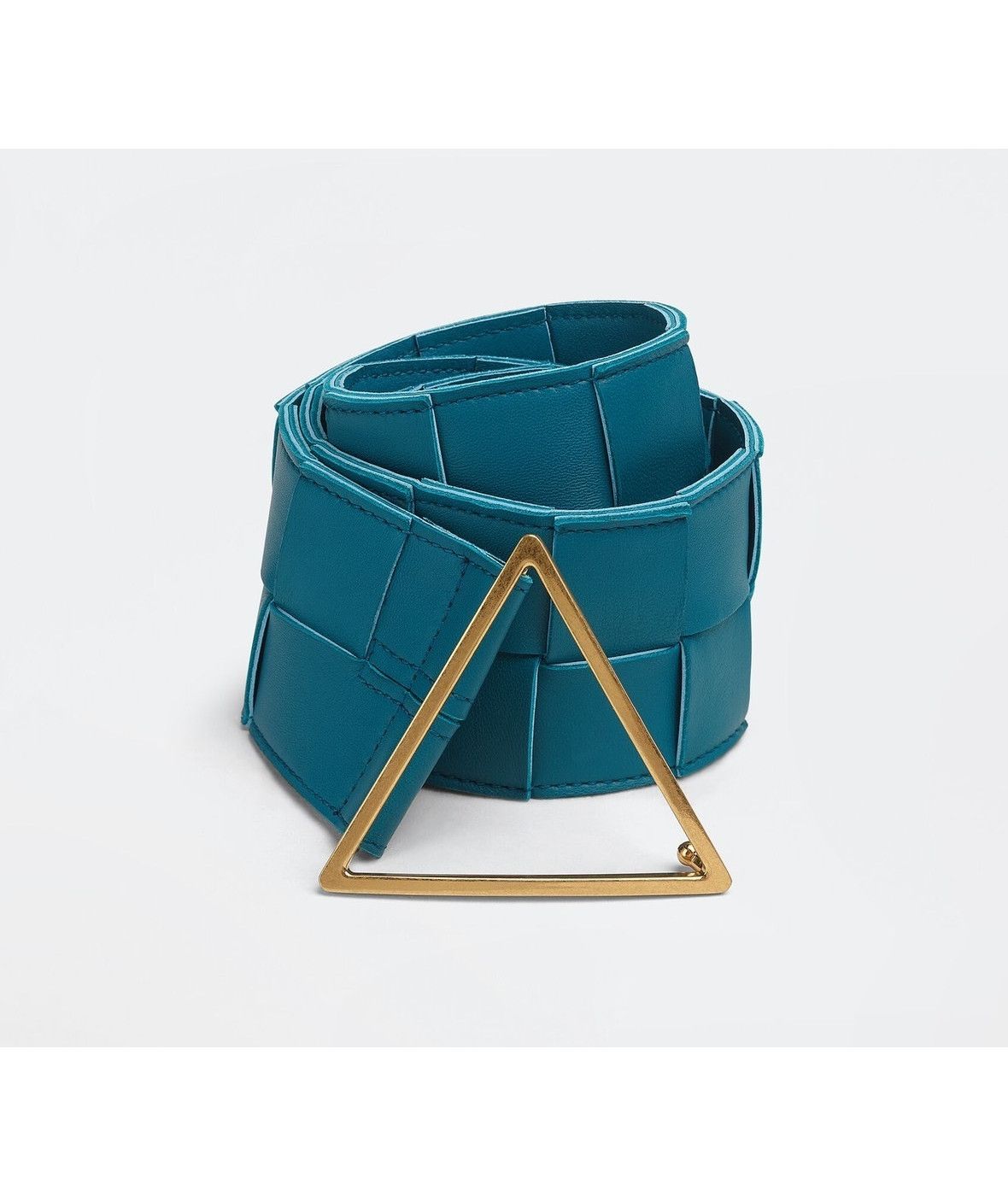 Bottega Veneta BOTTEGA VENETA blue intrecciato woven triangle belt 75 Size ONE SIZE - 1 Thumbnail