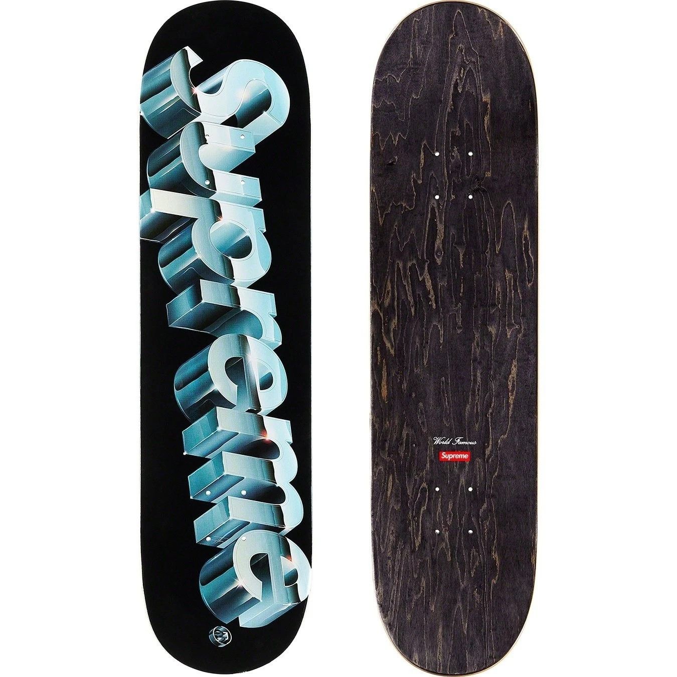 Supreme Supreme Chrome Logo Skateboard Black SS20 Skate Deck NEW Size ONE SIZE - 2 Thumbnail