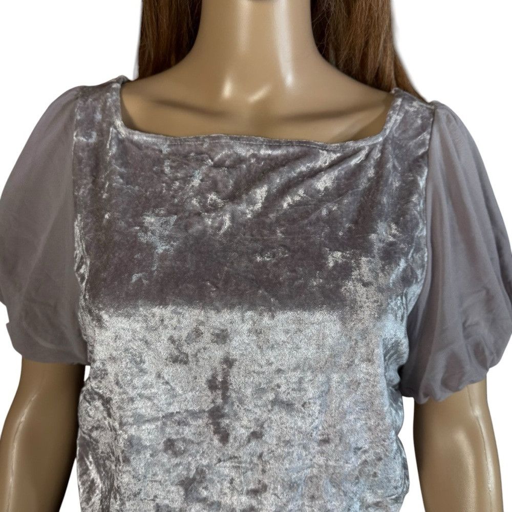 Free People NWT New Free People Midnight Mood Velvet Grey Mauve Crop To Size L / US 10 / IT 46 - 5 Thumbnail