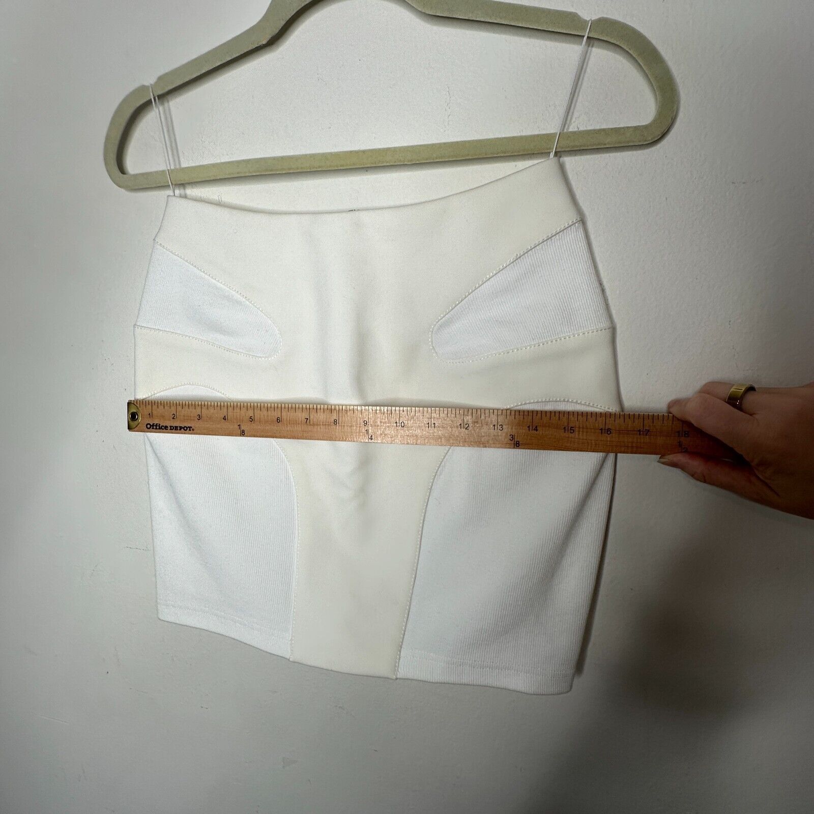 Dion Lee UNIQUE Dion Lee Off-White Contour Stitch Bandage Mini Skirt Size 26" / US 2 / IT 38 - 8 Thumbnail
