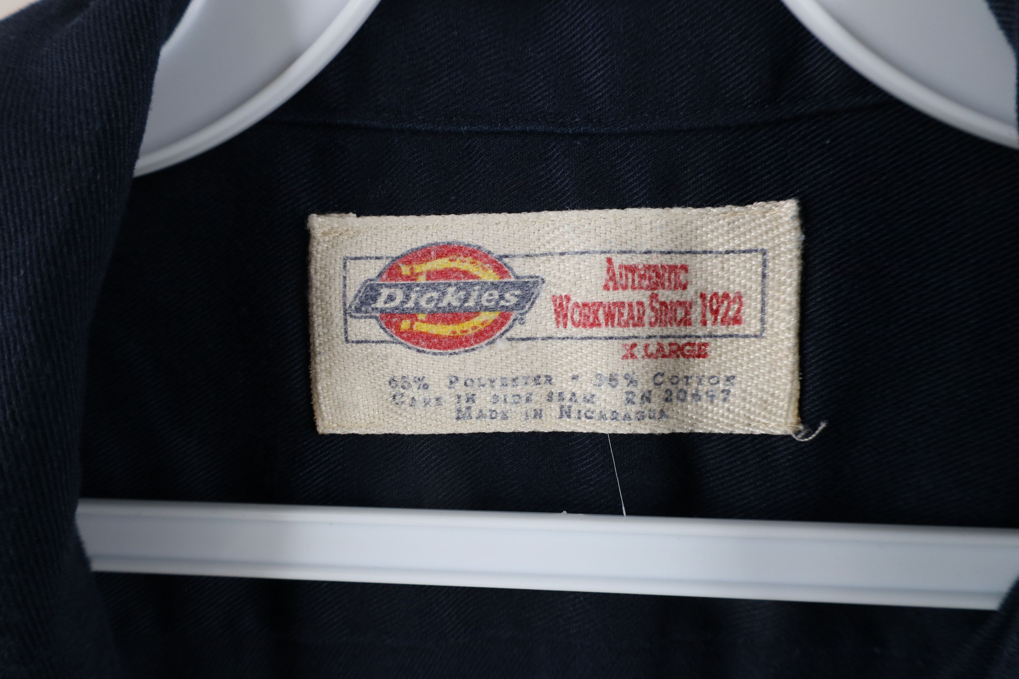 Dickies × Vintage Vintage Dickies Spell Out Short Sleeve Work Mechanic Shirt Size US XL / EU 56 / 4 - 7 Thumbnail