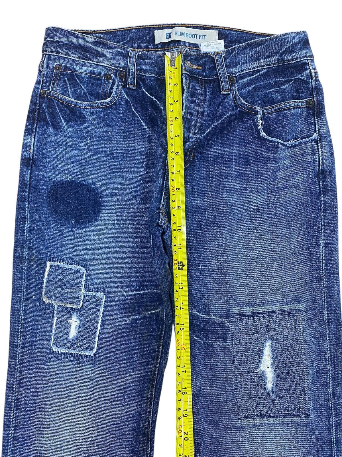 Gap Gap Faded Ripped Patchwork Style Bootcut Jeans Size US 30 / EU 46 - 6 Thumbnail