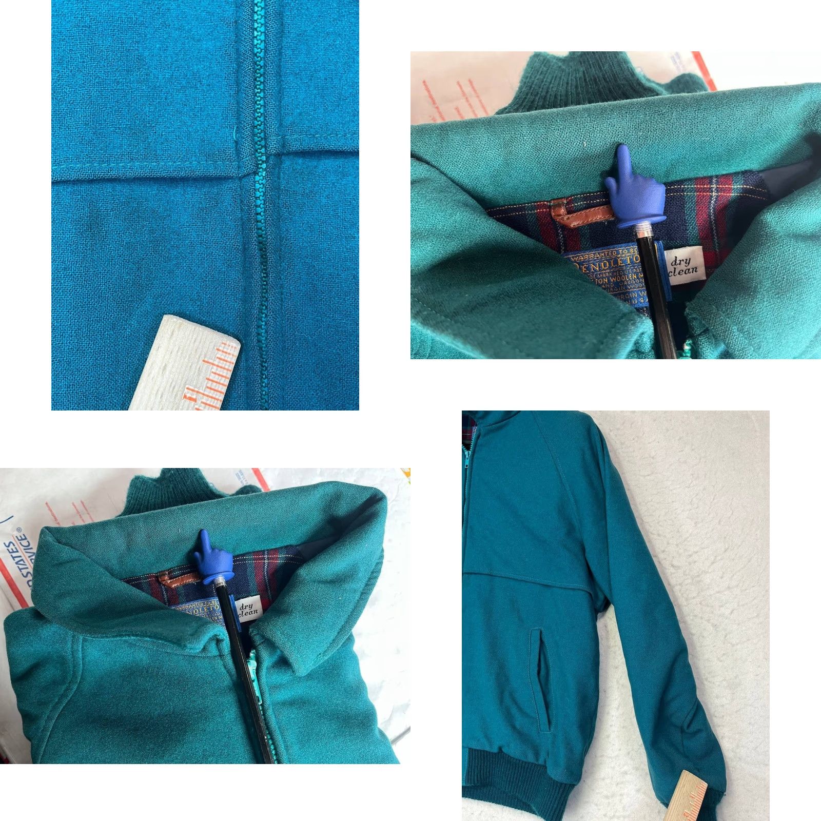 Pendleton VINTAGE Pendleton Bomber Jacket Jacket Wool Lined Full Zip USA MADE Blue Men's L Size US L / EU 52-54 / 3 - 8 Thumbnail
