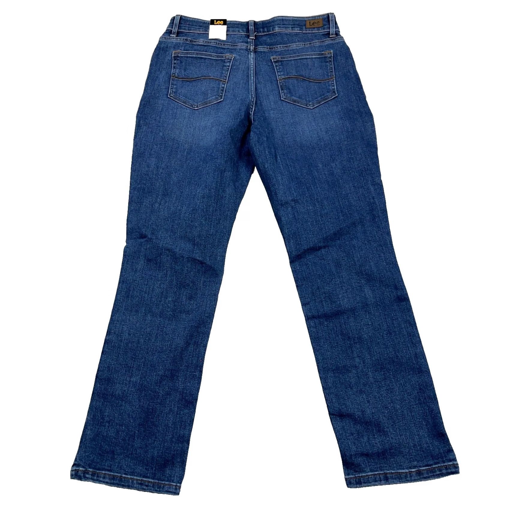 Lee Lee Jeans Women 10 Short Straight Leg Mid Rise Ultra Lux Comfort Stretch Jeans Blue 5-Pocket Denim Regular Stretch Womens 28Inseam 30Waist Vintage No Size 32" / US 10 / IT 46 - 2 Thumbnail