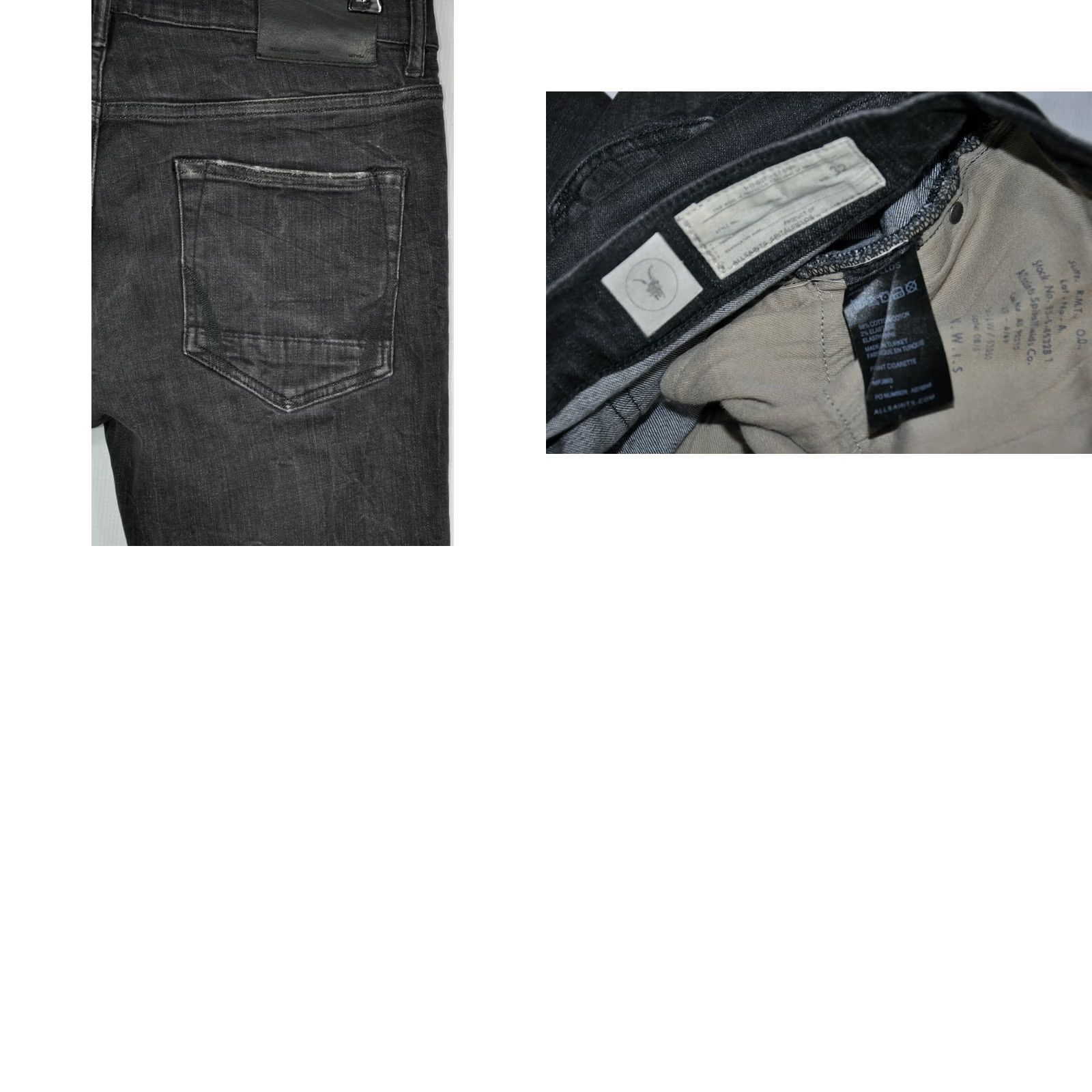 Allsaints AllSaints Print Cigarette Skinny Jeans Men 32 Black 98%Cotton 2%Elastane Slim Stretch Denim Vintage N/A N/A Size US 32 / EU 48 - 8 Thumbnail