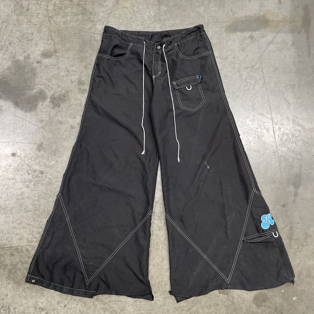 Vintage 90s/Y2K Kikwear Anarchy Super Wide on sale Black Corduroy Rave Pants