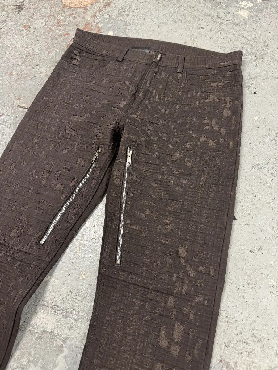 Givenchy SS2021 Givenchy Brown 2 Zips Distressed Biker Pants Size US 34 / EU 50 - 6 Thumbnail