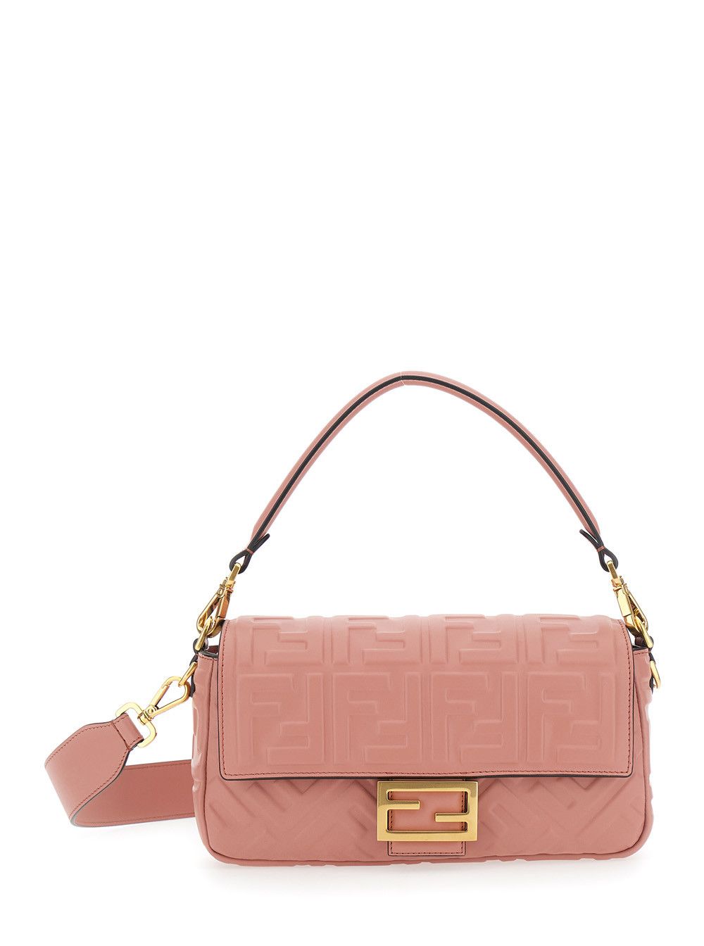 Fendi 'Baguette' Pink Shoulder Bag with Removable Shoulder Strap in FF Canvas Woman Size ONE SIZE - 1 Thumbnail