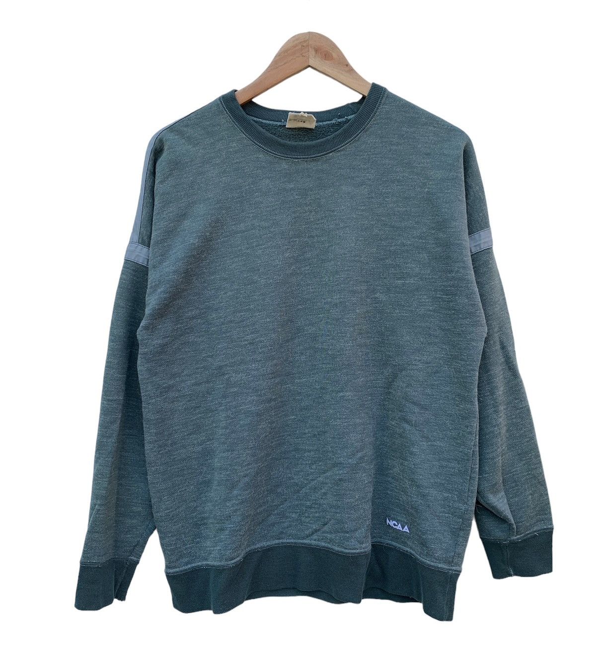 image of Distressed NCAA By Descente Sweatshirt in Green, Men's (Size Large)