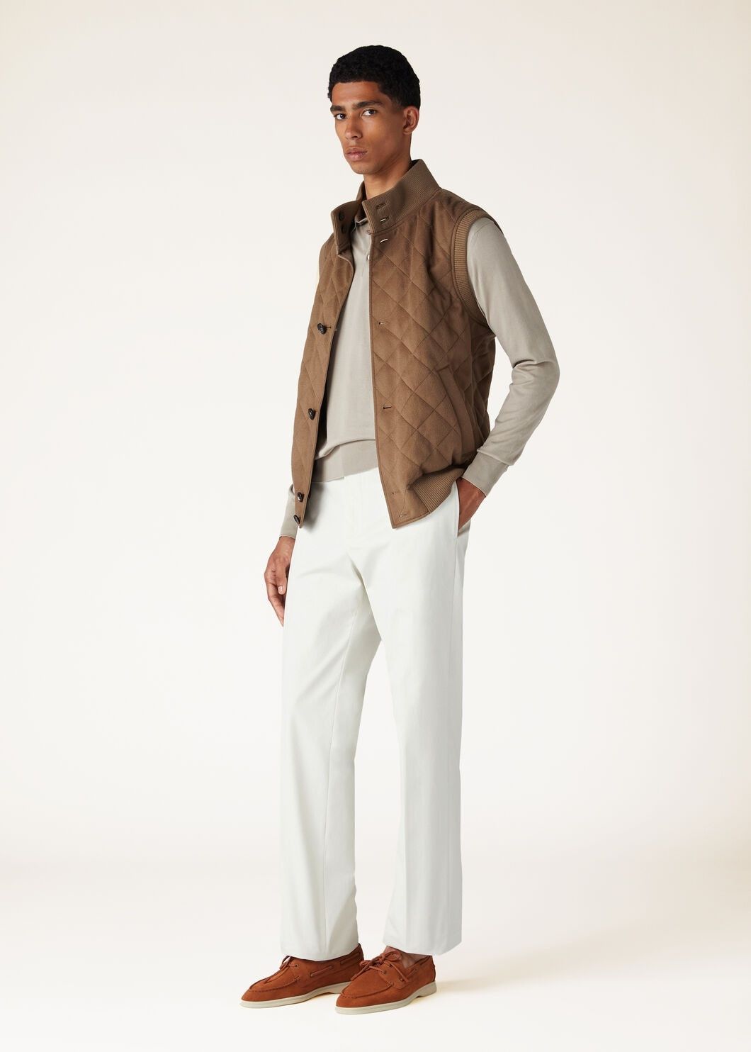 Loro Piana o1w1db10125 FAM9430 Carry Gilet Vest in Light Brown Size US L / EU 52-54 / 3 - 4 Thumbnail