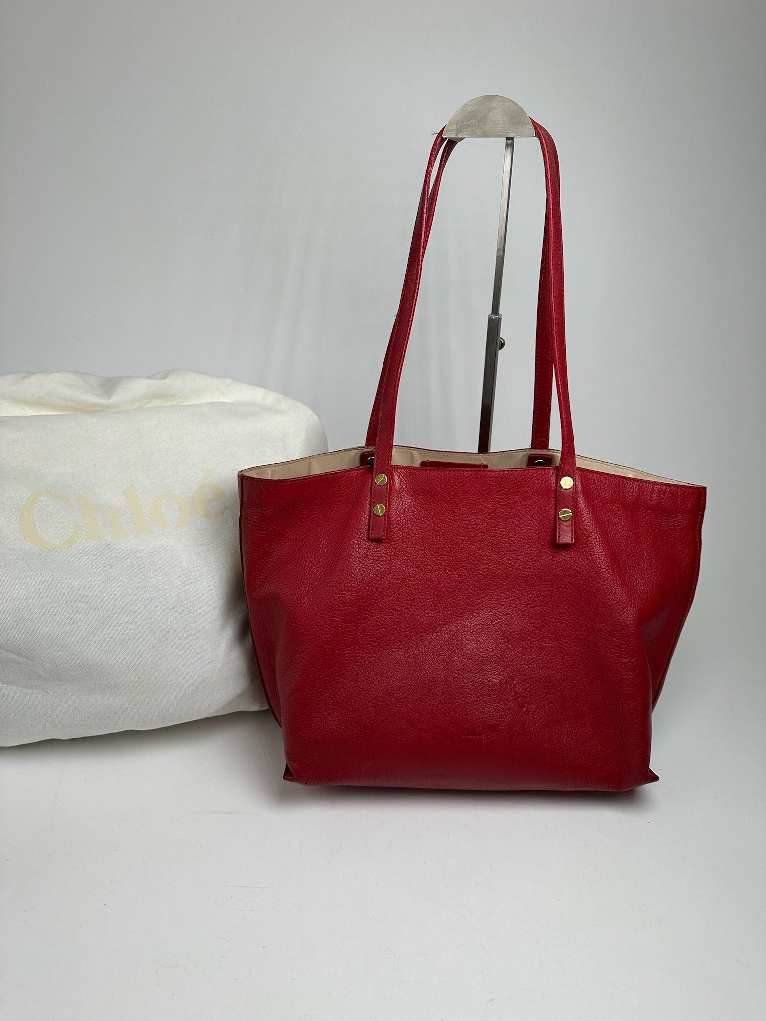Chloe Vintage Prada Leather Shopper Red Size ONE SIZE - 1 Thumbnail