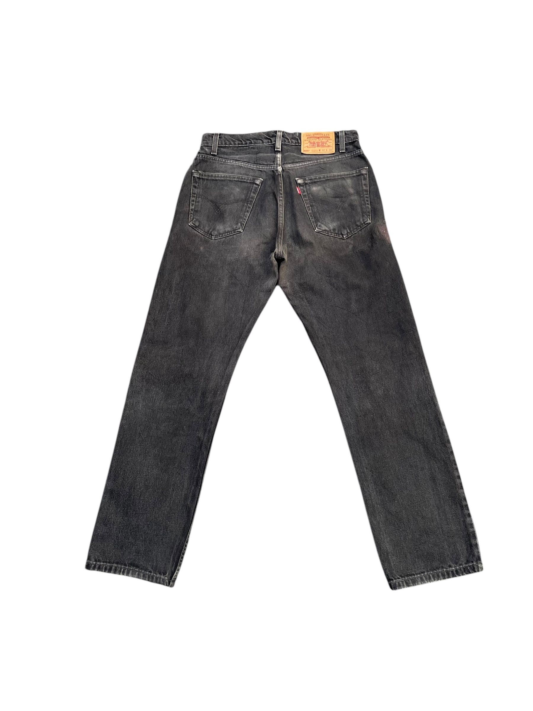 Levi's Vintage 1998 Levis 505 e Black Faded Denim Size US 31 - 3 Thumbnail