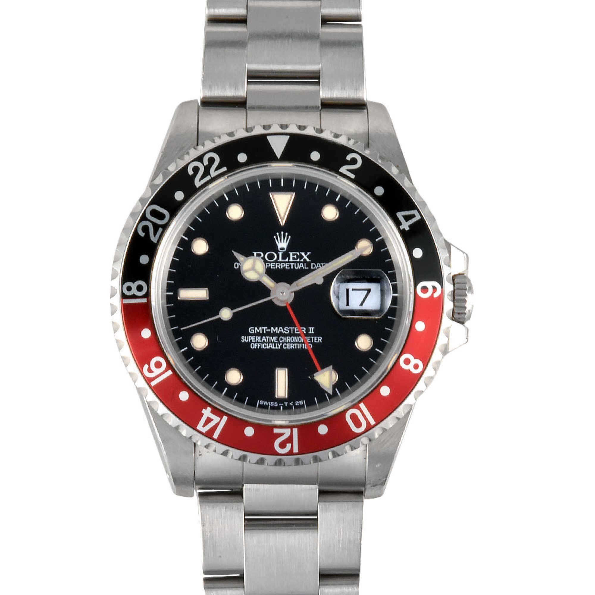 Rolex Rolex 16710 GMT Master II T series (manufactured in 1996) Automatic watch, black dial, black, red, cork, all tritium, men's Size ONE SIZE - 1 Thumbnail