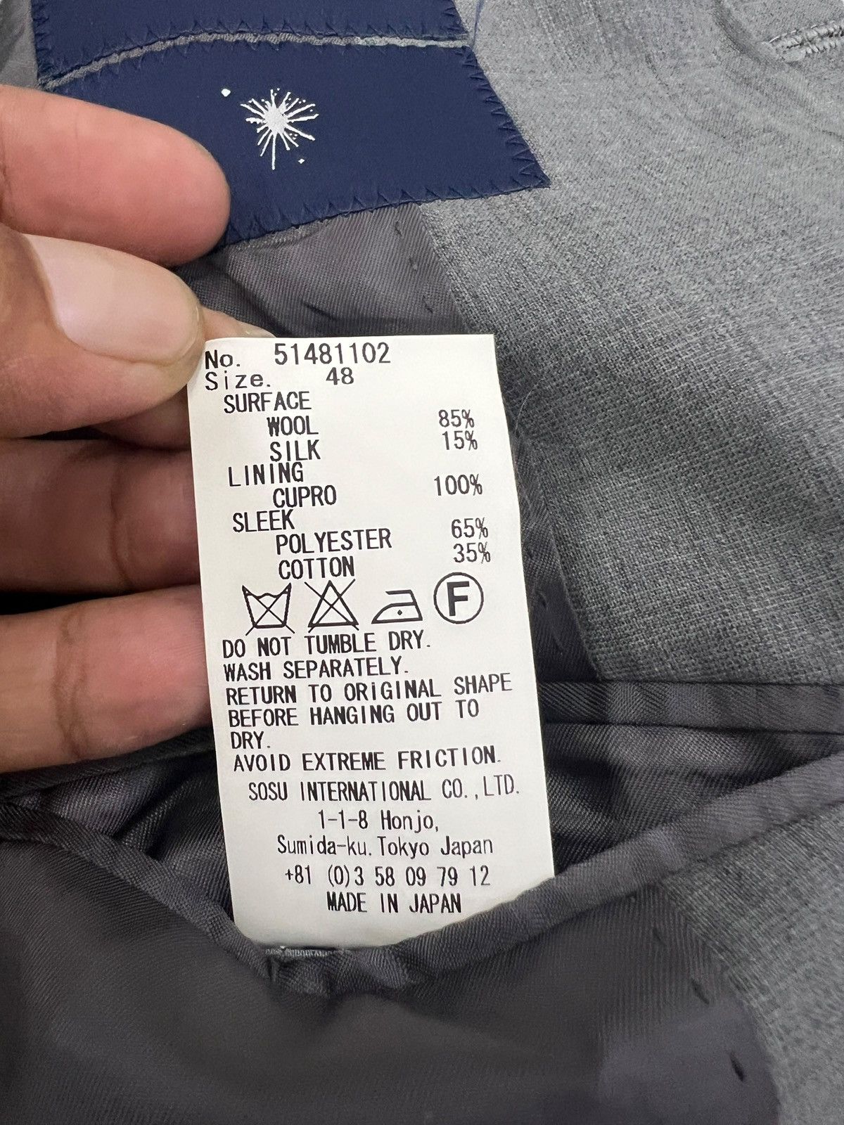 Maison MIHARA YASUHIRO Miharayasuhiro AW11 Gray Wool Blazer Jacket Size 48R - 10 Thumbnail