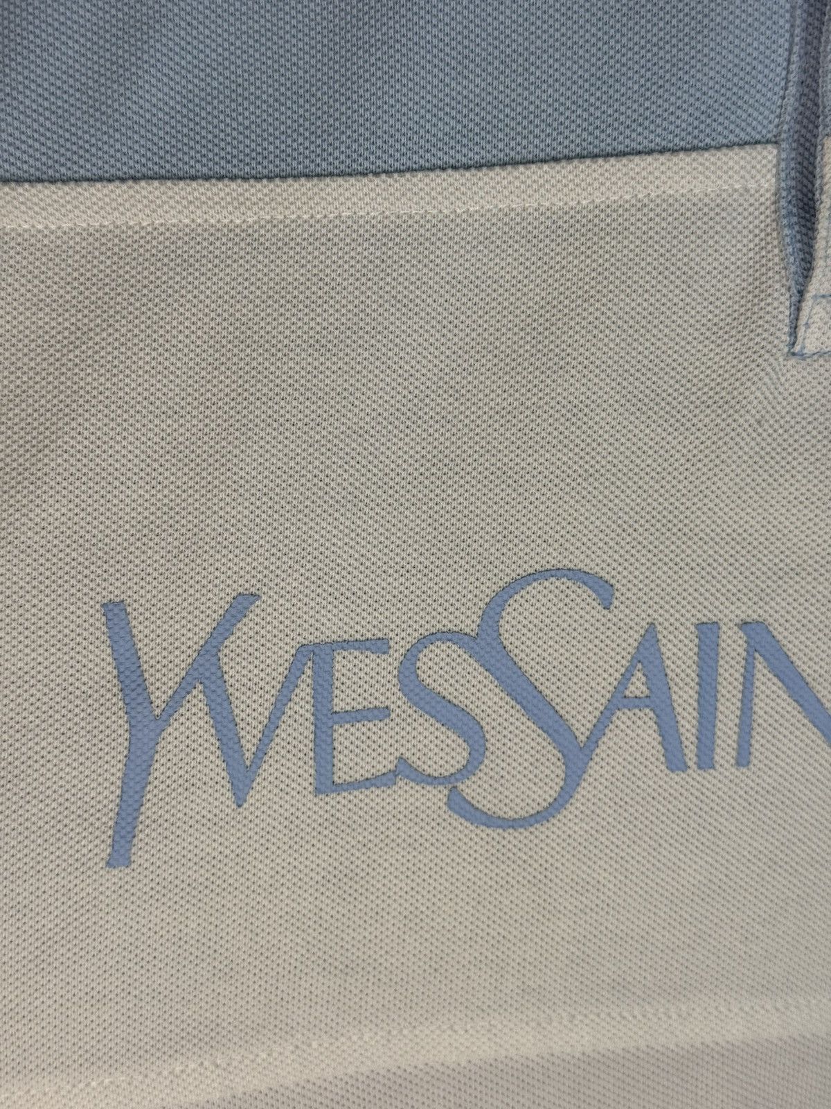 Yves Saint Laurent White/Blue YSL Polo Big Logo YSL Shirt Size US M / EU 48-50 / 2 - 10 Thumbnail