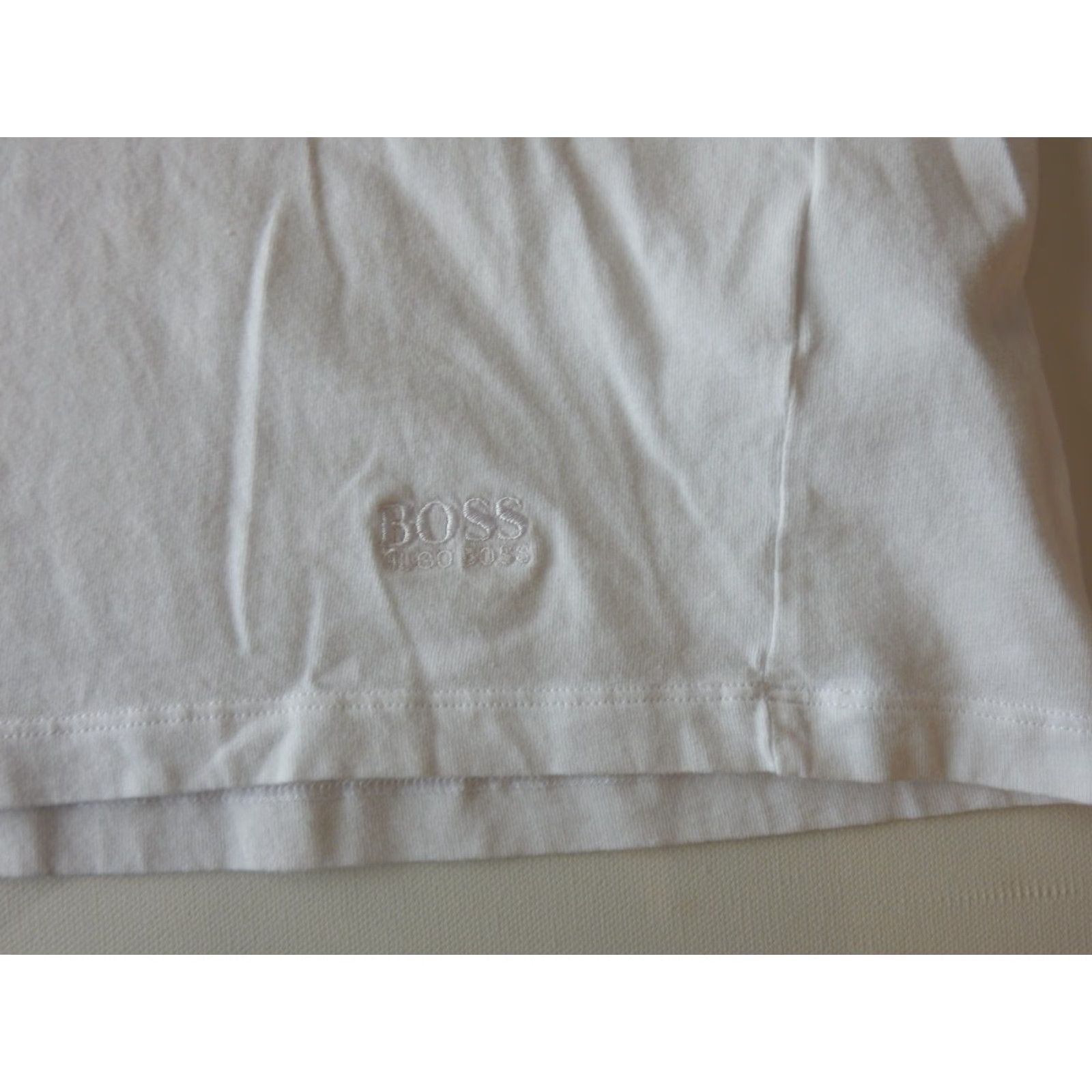 Hugo Boss HUGO BOSS T-Shirt Men M Short Sleeve White Cotton Shirt Size US M / EU 48-50 / 2 - 2 Thumbnail